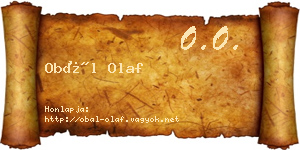 Obál Olaf névjegykártya
